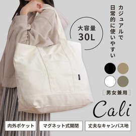 tóti Tote Bag, Large Capacity, 7.1 gal (30 L), Women's, Men's, Casual, Canvas, 16 oz, Thick, Shoulder Bag, Tote Bag, Large, Stylish, 4 Colors, Mother's Bag, Pure Black