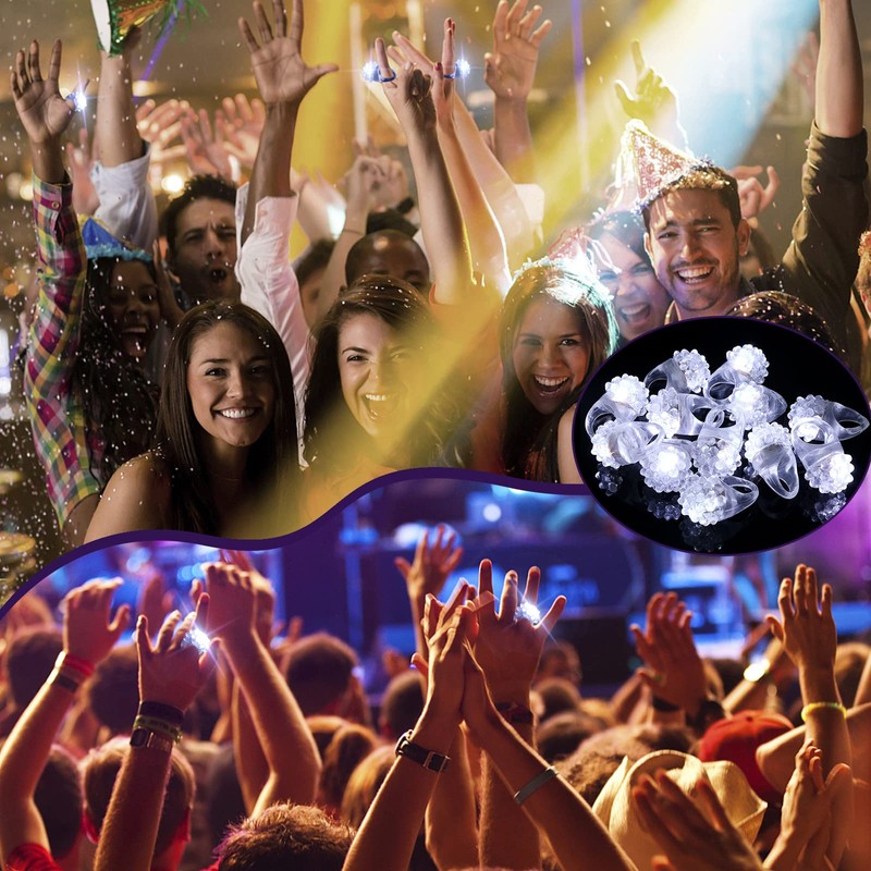 Acmee - 30 anillos de goma suave con luz LED