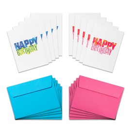 Blake Happy Birthday Note Cards - Designs for him and for her with envelopes Pack of 10 - A6 148 mm x 105 mm