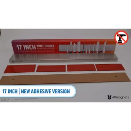 HMmagnets Strong Adhesive (No Drill) Magnetic Knife Holder for Wall - 17 Inch
