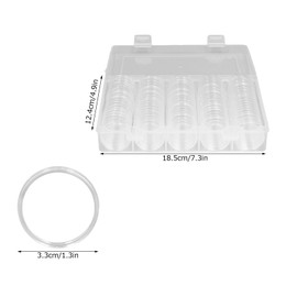 100 Pieces Coin Capsules Protect Gasket Coin Holders with Transparent Protective Case Plastic Clear Coin Storage Box for Coin Collection Exhibition Supplies Gift