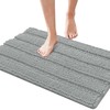 SUBRTEX Bathroom Rugs Chenille Bath Rug Striped Plush Bath Mat