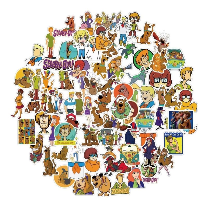 Scooby Doo 50 Calcomanias Stickers Caricatura Contra Agua