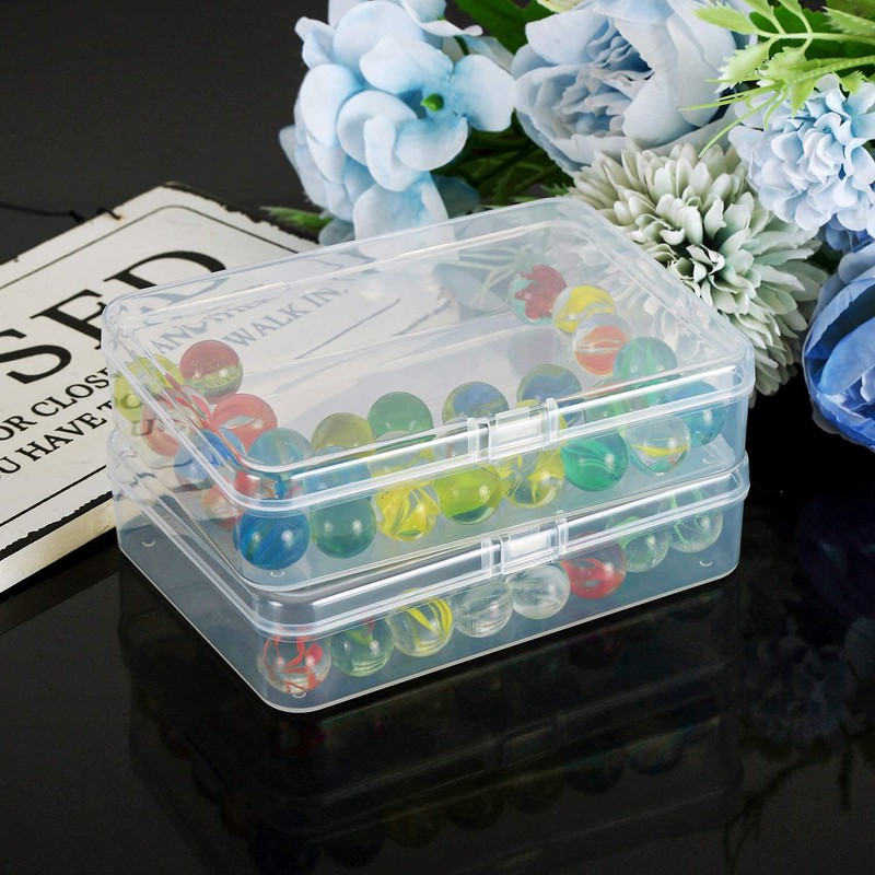 Kingrol 18 Pack Mini Clear Plastic Storage Containers with Lids,