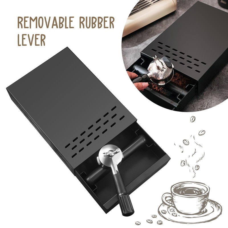 Moncer Espresso Knock Box, Stainless Steel Coffee Knocker Drawer with