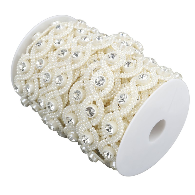 Bead Chain String Half Side Flatback DIY Imitation Pearl String