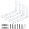 Pack of 4 Angle Shelf Brackets, Bolatus L Angle Shelf