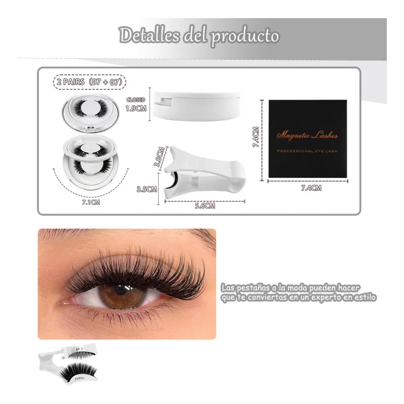2 Pairs Of Magnetic False Eyelashes With Clips07 07