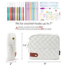 MYBAGZING Empty Crochet Hook Case - Stand Up Crochet Hook Organizer with 30 Slots for Crochet Hooks & needles, Crochet Accessories - Crochet Needles Set for Crochet Lovers, Crochet Kit for Beginners