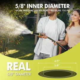 PHLEX PRO Garden Hose Set 200FT - Heavy-Duty Premium 5/8'' Rubber 3-Layer Flexible Water Hose, Ultra Lightweight Non-Expanding hose with 10 Function Sprayer, Pressure Resistant for Yard, Outdoor