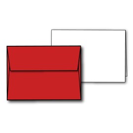 5" X 7" Blank White Greeting Cards with Red Envelopes - 40 Cards & Envelopes - Great for Christmas, Valentine's & Patriotic Holidays