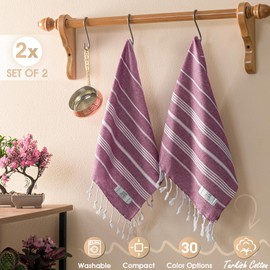 EPHESUS TOWELS Hand Towels - Set of 2 | 18" x 30" - Decorative Turkish Hand Towel for Bathroom, Kitchen, Guest, Face, Hair, Tea, Dishcloth (Sultan, Pack of 6, Orchid)