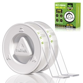 PAGFAER 2PCS Double Sided Tape Heavy Duty, Double Sided Mounting Tape, Heavy Duty Double Sided Tape for Walls Clear Picture Hanging Adhesive Strips(4M+25.4MM+2MM)