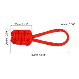 PATIKIL Zipper Pulls Replacement, 10 Pack Extension Cord Handle Fix Pull Tab Extender Fixer Slider Head Repair Kit for Luggage Backpack Jacket, Red