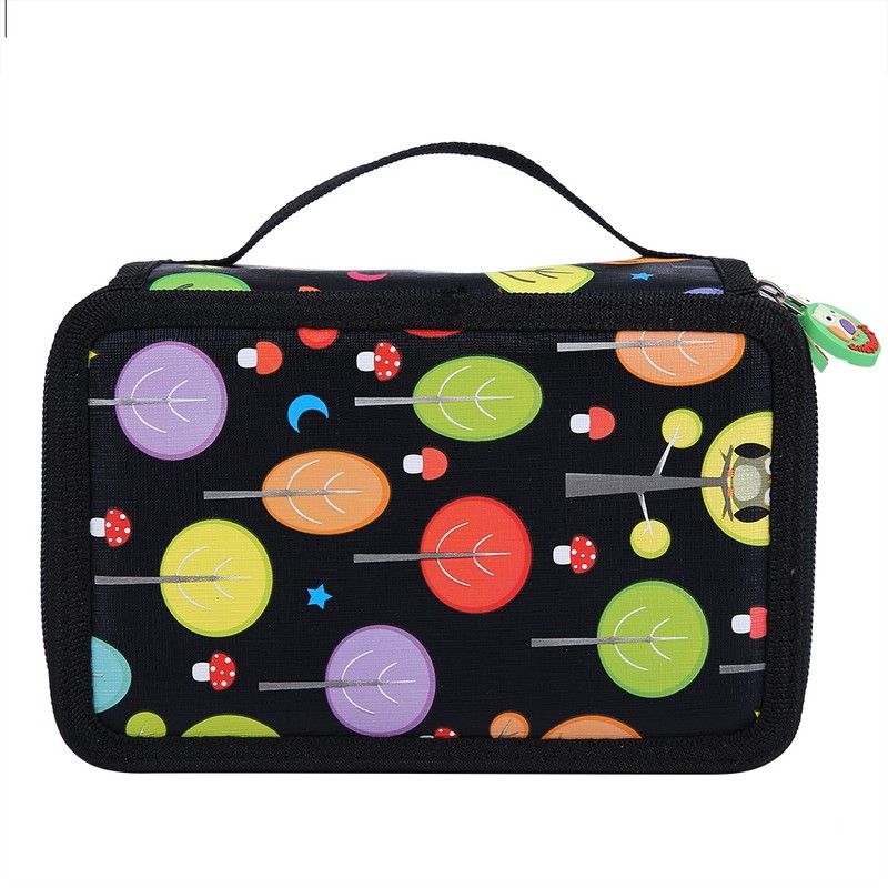 72 Slots Colorful Student Fabric Pen Bag Pencil Pouch Box