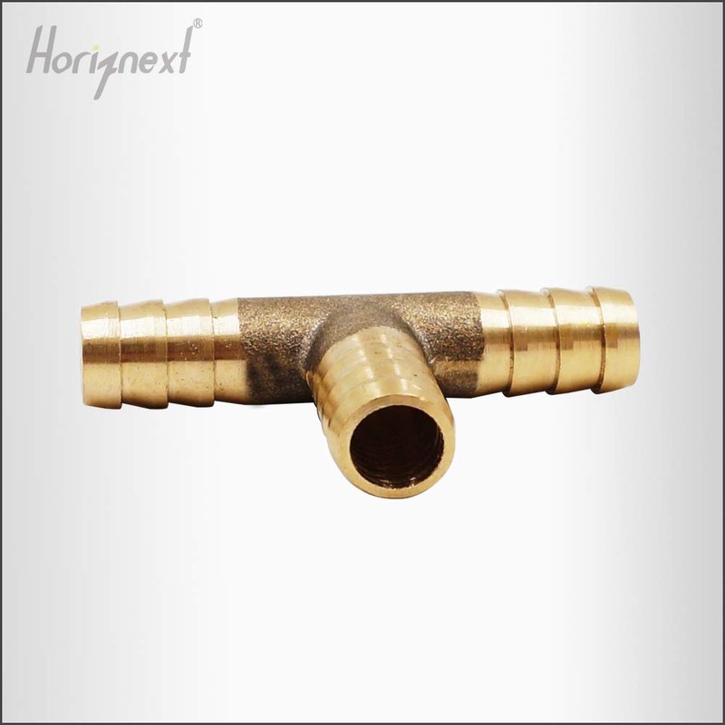 Horiznext Brass Hose Splicer Fitting, Tee, 3/8" x 3/8" x