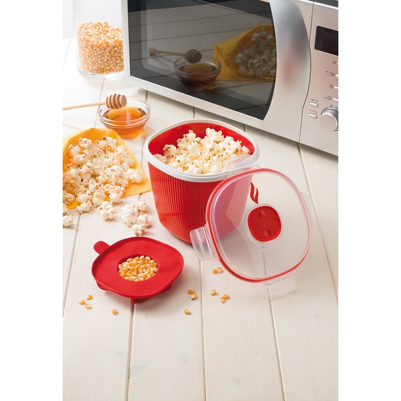 Snips Tempo Zero Pop-Corn Popper 1.5 Liter, Polypropylene, Red, One