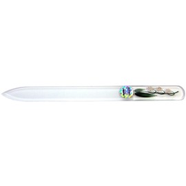 Brajek Nail File Glass Hand Painted 5.5 inches (14 cm) Czech Made in Czech Republic Suzuran 82SYP103 1 Piece (x1)
