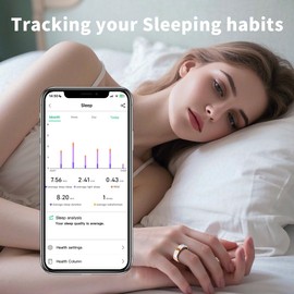 UouNeaCo Vintage Smart Ring for Women and Men, Fitness Tracker with Heart Rate Monitor, Sleep Tracker, 8 Sport Modes, Step Counter, IP68 Waterproof, 5-Day Battery, Crystal Magnetic Charging Case