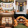 SerpizePaty Thanksgiving Banner, Pre-Strung Fall Maple Leaves Banner With Pumpkin,