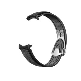 Wentokye Curved End Rubber Strap Compatible with Omega X Swatch Moonswatch Speedmaster and more 20mm Watch，Swatch Omega Moonswatch Speedmaster Watch Replacement Band Deployment Buckle Men Women(Black)