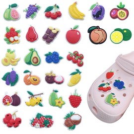 TVSVKWE 27 Pieces Of Fruit Themed Shoe Decorations, Creative And Fun Shoe Decorations, Children'S Shoe Accessories, Diy Shoe Decorations.