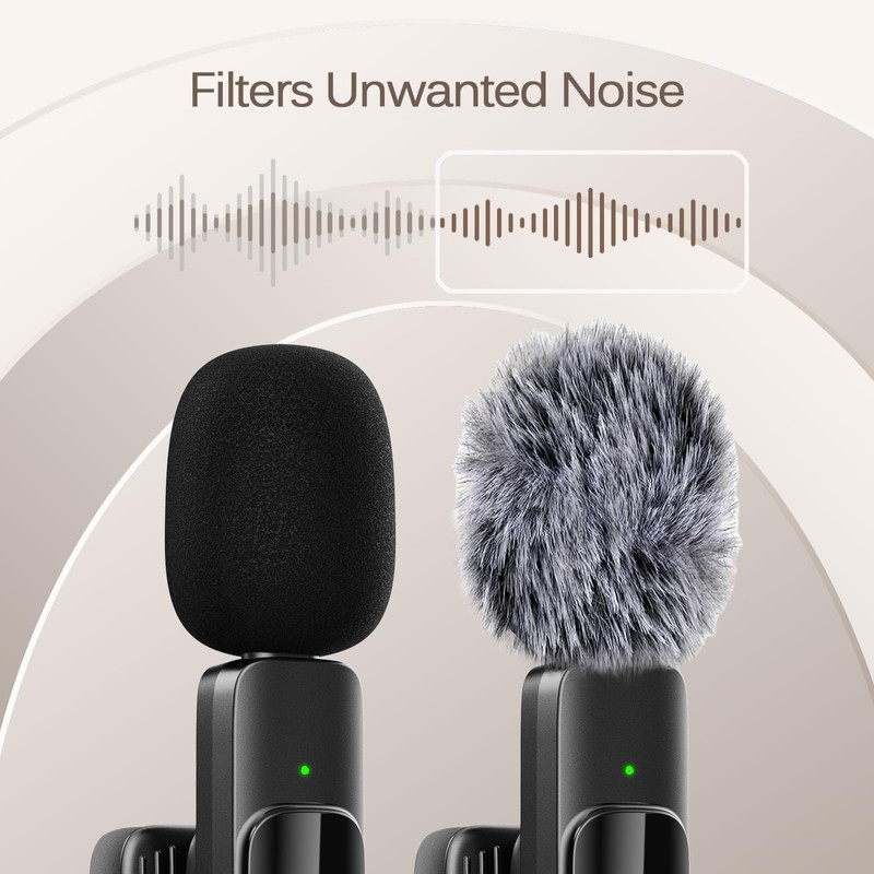 Professional Wireless Lavalier Lapel Microphone for iPhone, Mini Video Recording