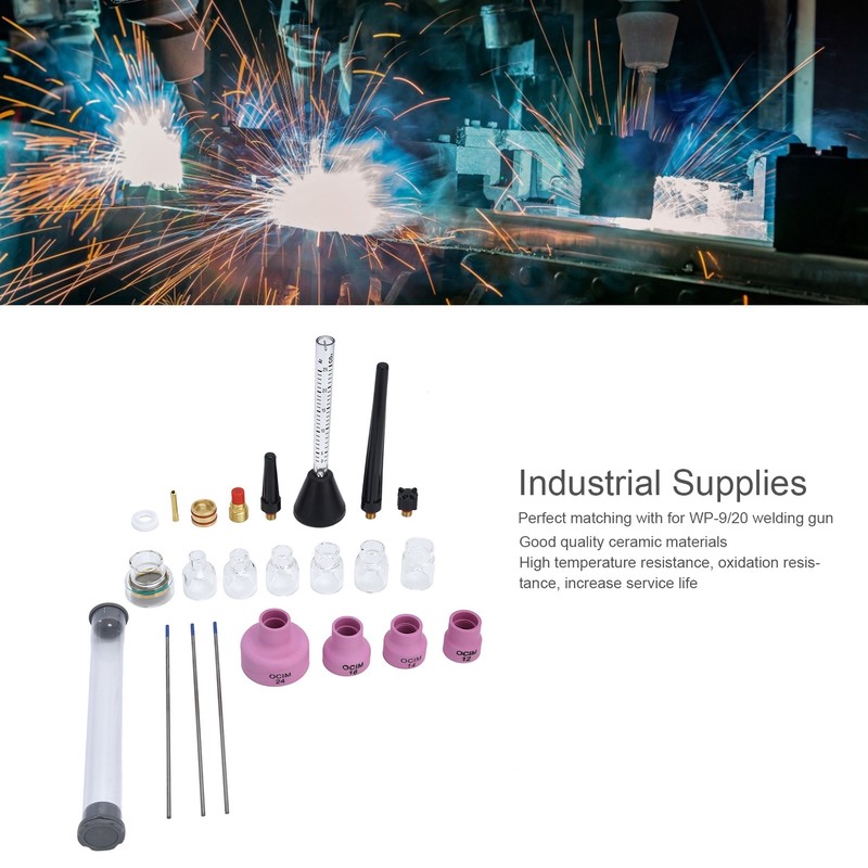 Argon Arc Welding Nozzle Kit Gas Flowmeter Tungsten Needle Sealing