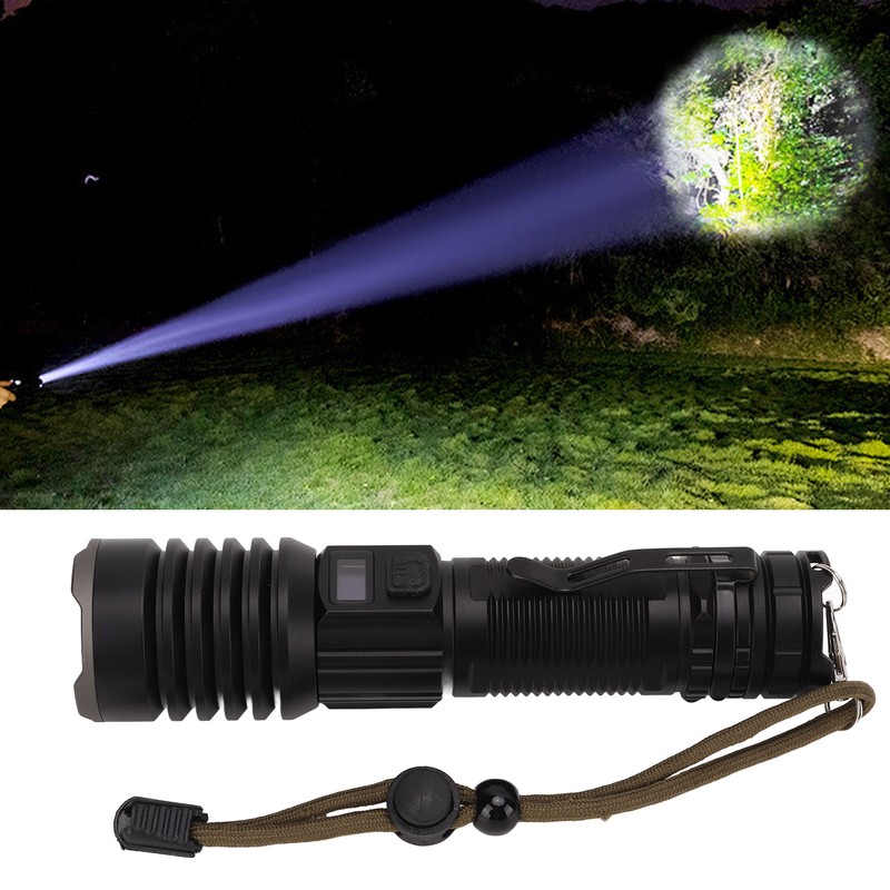 LED Flashlight USB Charging IPX4 Waterproof Aluminium Alloy Intelligent Digital