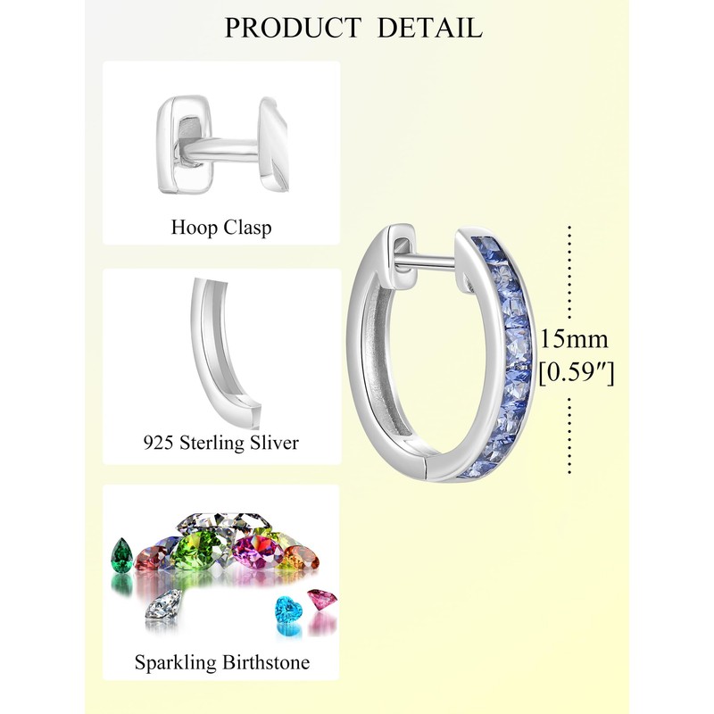 JIWOY Hoop Earrings 925 Sterling Silver Round Huggie Earring Created