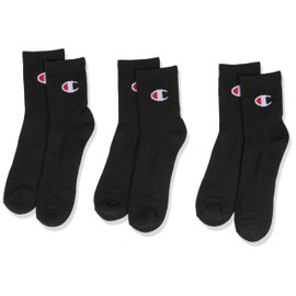 Champion Sport Genderless Quarter Crew, Black, Large