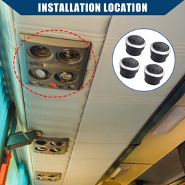 Hihaha Round AC Air Outlet Vent Louvered Dashboard Electroplate Knob/Front for RV Bus Boat Yacht Caravan/Durable 87mm 75mm 70mm / 4 Pcs