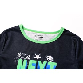 CYCHELRY Little Big Boys Summer Green Gamer Pajamas Short Sleeve and Shorts Soft Nighty PJS 2PCS Sleepwear Set Size 14