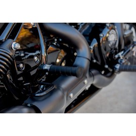 Indian Motorcycle Passenger Foot Pegs for Specific Chief, Super Chief, Chief Bobber, Sport Chief Models and More, Rubber Grips, Saddle Bag Support, Comfort, Pair, Cruiser Black - 2889213-266