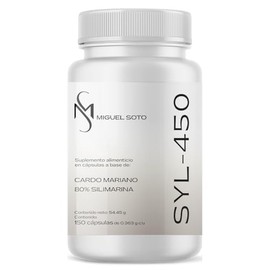Miguel Soto Silimarina SYL-450 (Cardo Mariano) 80%, 150 Cápsulas, con Levadura de Cerveza, Fórmula de Origen Vegetal