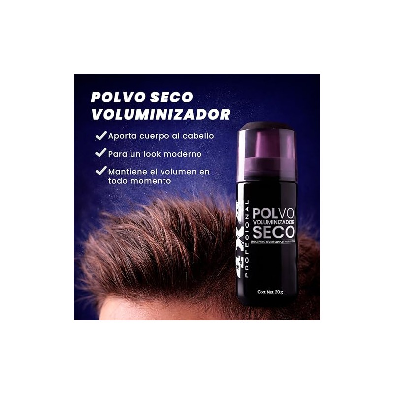 Polvo Voluminizador Seco para Peinar 4x4 Profesional