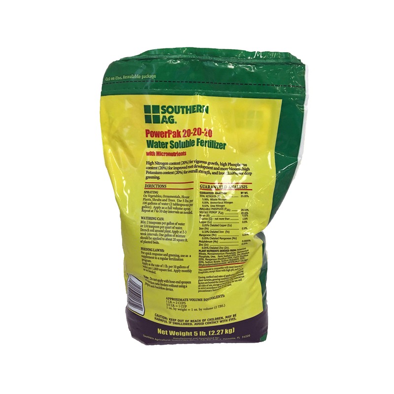 Southern Ag PowerPak 20-20-20 Water Soluble Fertilizer with micronutrients (5