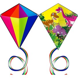 A pair of dinosaur kites, a pair of dinosaur kites for adults and teenagers, perfect for beginners, easy assembly, easy operation, storage bag included, perfect for kite outing and leisure