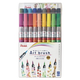 Pentel Color Brush Pen, Art Brush, Set of 18 Colors, XGFL-18ST