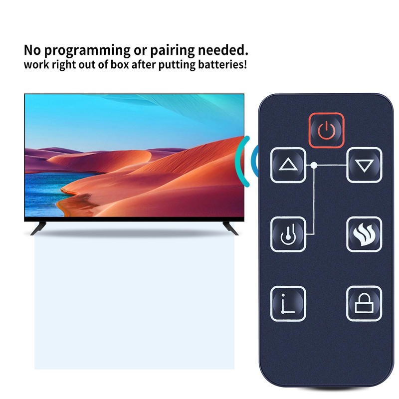 Replacement Remote Control for FEBO Flame Electric Fireplace 15IN-23-100 F15-I-005-031B