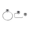 Croydex Flexi-Fix Bathroom Accessory Set Towel Ring, Robe Hook and