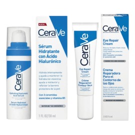 💧✨ Kit Hidratante CeraVe: Sérum Ácido Hialurónico + Contorno de Ojos para una Piel Suave y Revitalizada 🌿👁️