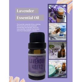 Unbranded Chase Grace Oil Lavender 40/42 Essential Oil, 0.33 fl oz for soap Making