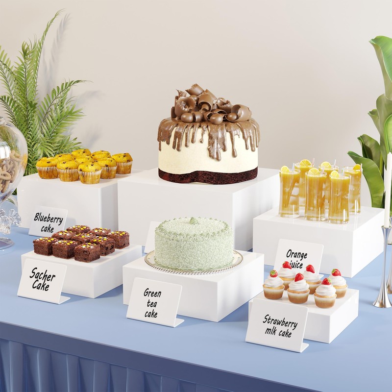 Buffet Risers with Mini Signs, Food Risers for Buffet Table,