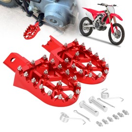 AnXin Foot Pegs Motorcycle Universal CNC Footpeg for CRF XR CR 50 70 80 100-125cc CT200U Mini Bike SSR Apollo RFZ TaoTao Lifan Kayo Coolster Pit Bike - Red