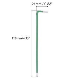 TA-VIGOR 1Pcs 2.5mm Ball End Hex Key Wrench, Long Arm L-Shaped Allen Wrench Tool for DIY Projects, Furniture Assembly, Bike and Machine Repair