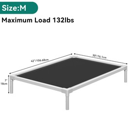 YITAHOME Cooling Elevated Dog Bed, Chew Proof Raised Pet Cot with Aluminum Frame, Breathable Textilene Mesh, Enclosed Edges, Non-Slip Feet, Durable Dog Bed for Indoors & Outdoors, Black, 42 Inch