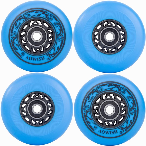 AOWISH 4-Pack Inline Skate Wheels Outdoor Asphalt Formula 90A Aggressive