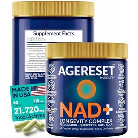 AGERESET NAD Suplemento NMN Alternativo Liposomal + Gotu Kola para Mujeres y Hombres con Resveratrol, Quercetina, Gotu Kola