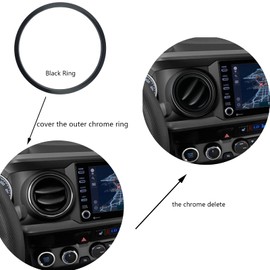 Lanyun Compatible with Toyota Tacoma AC Vent Ring Outer Trim Decoration Covers fit 2016-2022 Tacoma ac Outlet Vent Accessories Black 4pic/Set